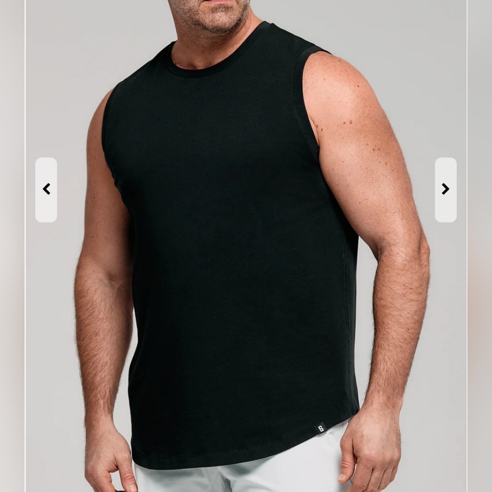 8XLT - 3X Classic Black Sleeveless Tank Top for Men